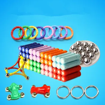 

4-320pcs DIY Magnetic Designer Building Geometric Construction Toy Magnet Sticks & Metal Balls Education Toy For for children