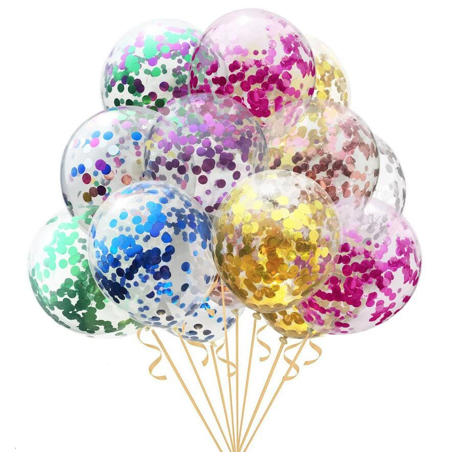 5 шт. 12 дюймов многоцветный воздушный шар "Конфетти" фольгированный шар Свадебная вечеринка украшение утолщение груша шары украшения на день рождения