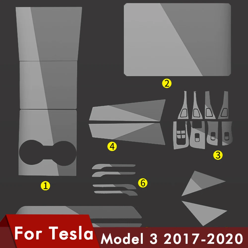 Heenvn центральная консоль прозрачная наклейка для Tesla модель 3 аксессуары дверная