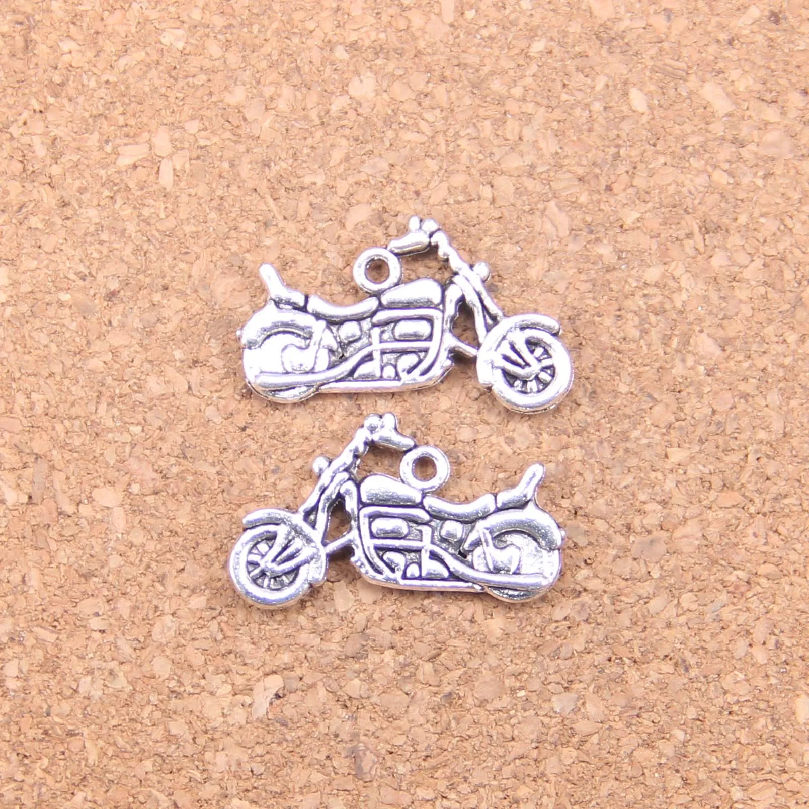 Colgante De Motocicleta En Plata 925, 16x21 Mm, Amuleto Para Cadena - NKlaus