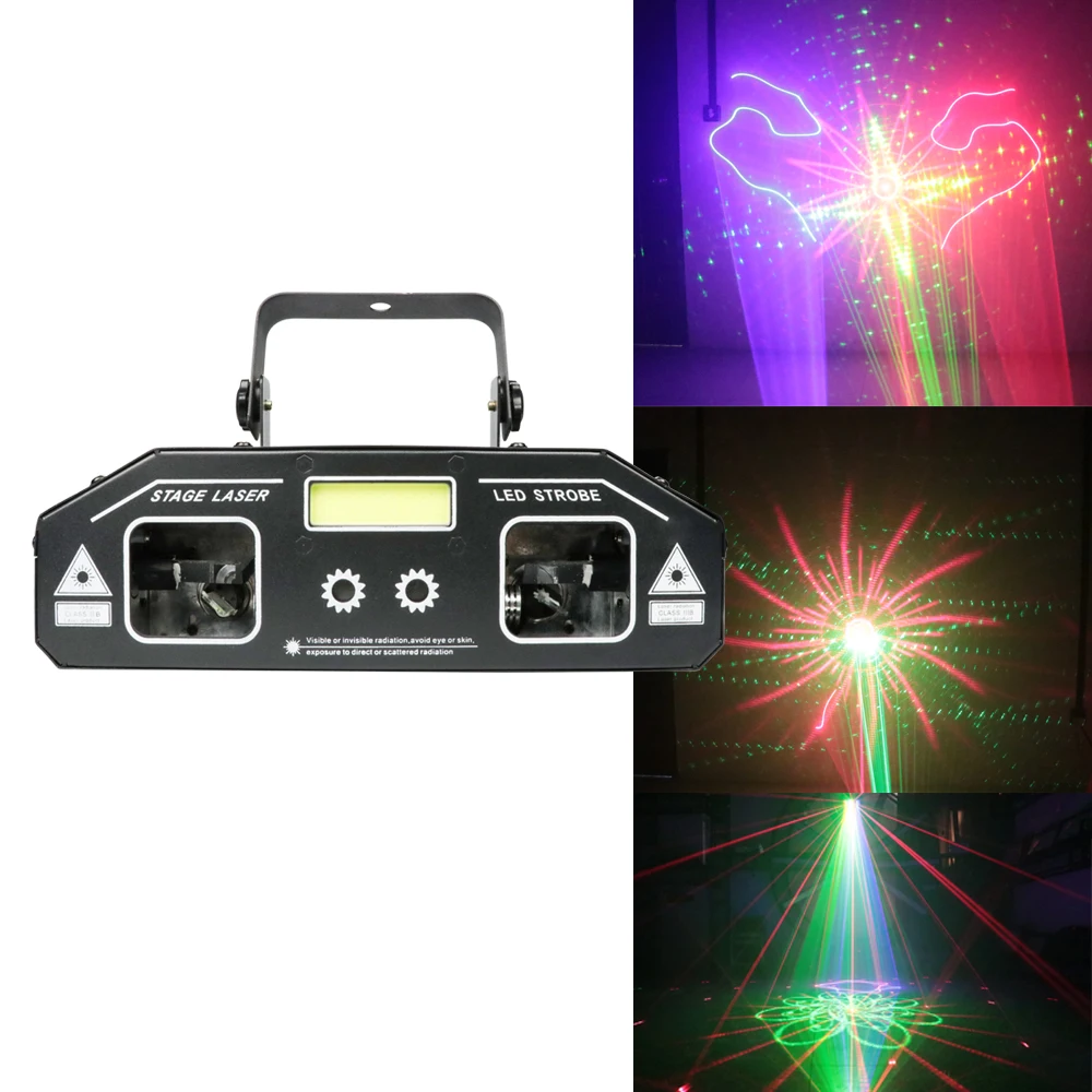 DJ stage laser light 2019 newest 2in1 strobe laser lighting disco home party holiday strobe projector