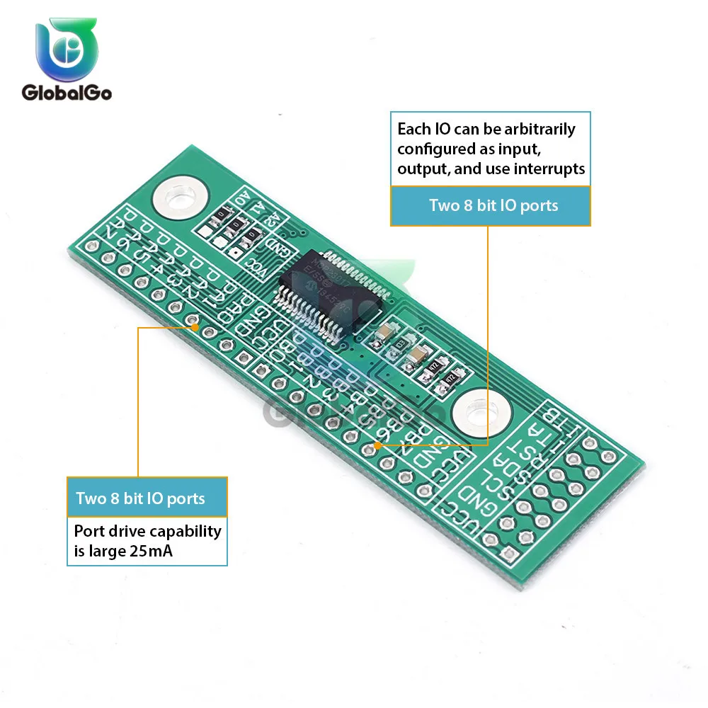 MCP23017-E I2C Интерфейс 16-канальный видеорегистратор ввода-вывода ввода и вывода ЖК-дисплея