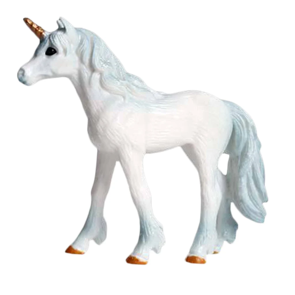 Simulation Animal Model Unicorn Figurine Plastic Horse Mythical Figurine Miniature Home Decor