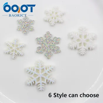 

OOOT BAORJCT 20312-18,10pcs 21mm*21mm Variety Glitter snowflake decoration,Christmas decorations,DIY handmade materials