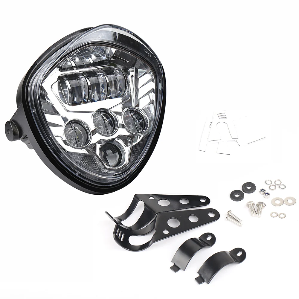 12V мотоциклетные фары круглый светодиодный фар дальнего света Универсальный налобный фонарь