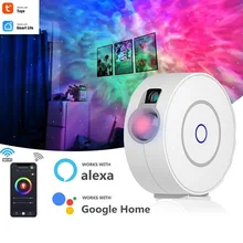 

LED Star Night Light Projector Tuya APP Remote Control Colorful Laser Starry Sky Waving Lamp Compatible Alexa Google Home