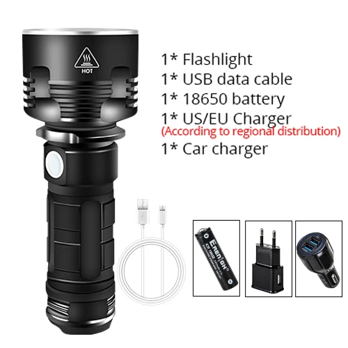 Package F EeeToo Ультра мощный светодиодный фонарь L2 P70.2 тактический фонарь USB Перезаряжаемый Linterna водонепроницаемый ночной фонарь - Испускаемый цвет: Package F