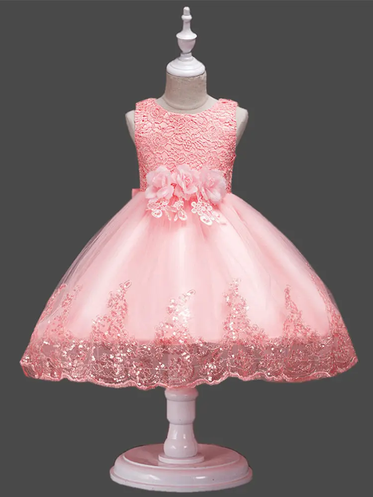 It's Yiya/платье с цветочным узором для девочек кружевные платья для первого причастия для девочек, элегантные рождественские Бальные платья без рукавов с блестками, 575