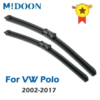 

MIDOON Wiper Blades for VW Polo Hatchback MK4 MK5 Fit Side Pin / Push Button Arms Model Year from 2002 to 2017