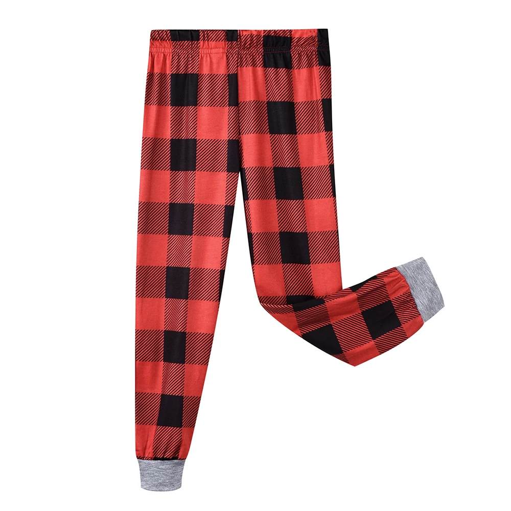 Christmas Lovely Causal Children's Christmas set 2PCS Long Sleeve Cartoon Sweatshirt Tops+Plaid Pants Outfit 1-6Y