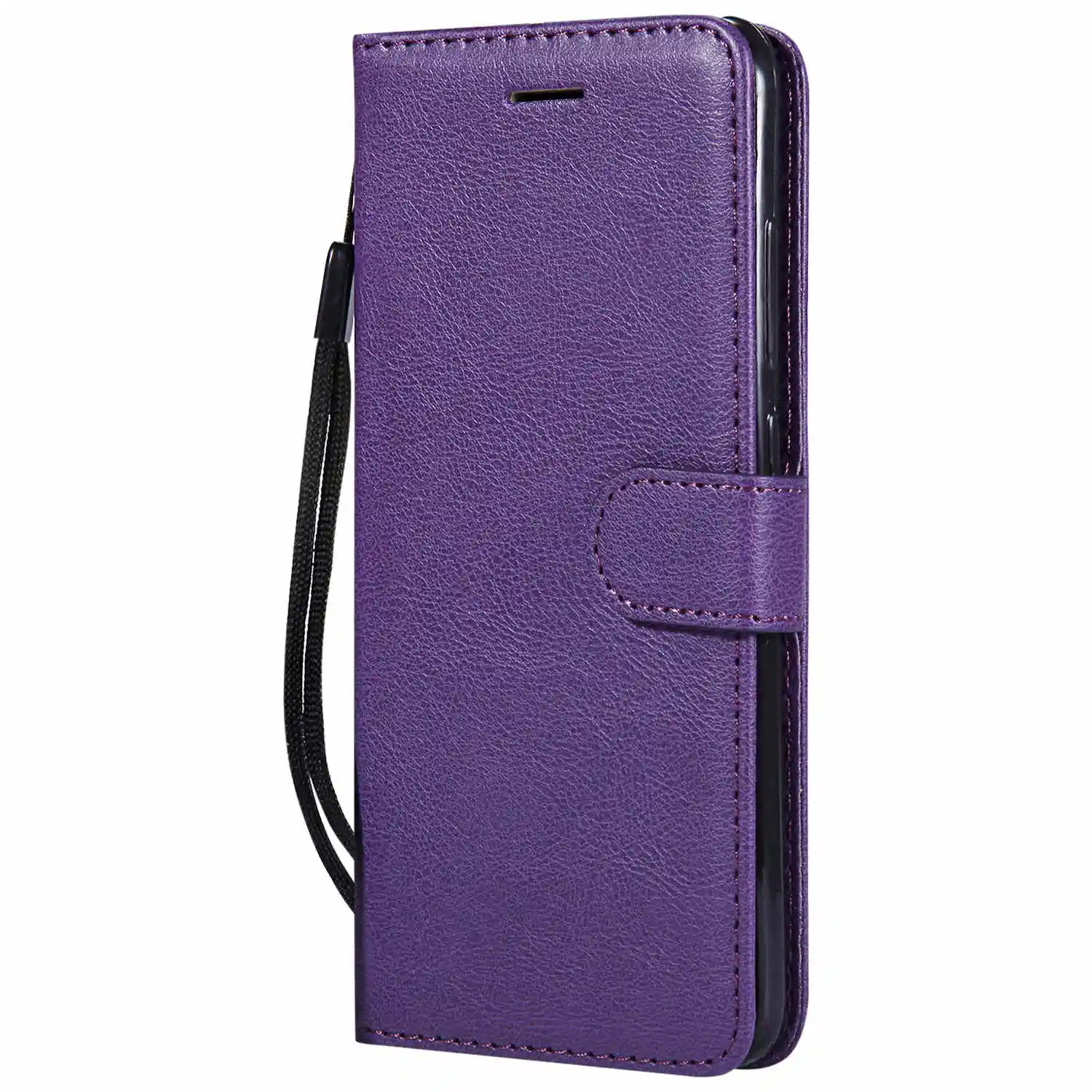 Purple Кожаный чехол-бумажник для Xiao mi Pocophone F1 mi 9 SE 8 5X 6X A1 A2 A3 Lite Pro Coque для Xiao mi play откидной Чехол - Цвет: Purple