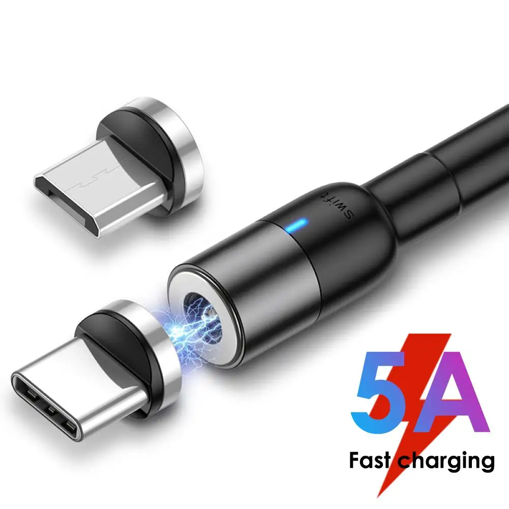 5А Магнитный Шнур Micro USB Type C разъем для телефона Быстрая зарядка кабель