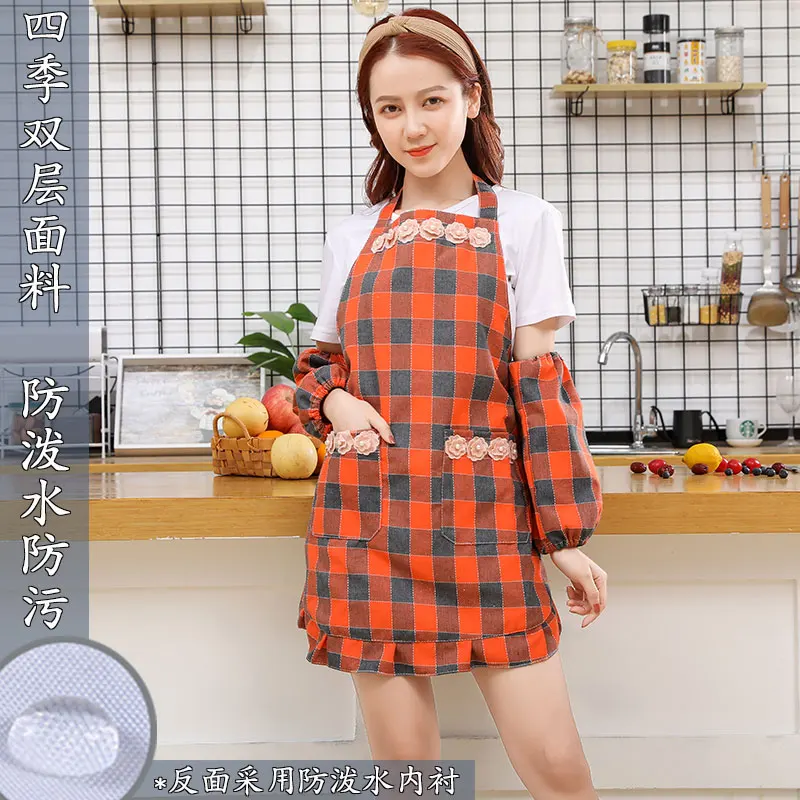 

Фартук женский для дома и кухни, милая модная рабочая одежда в японском и корейском стиле, водонепроницаемая и маслостойкая юбка на талии, комбинезон для взрослых