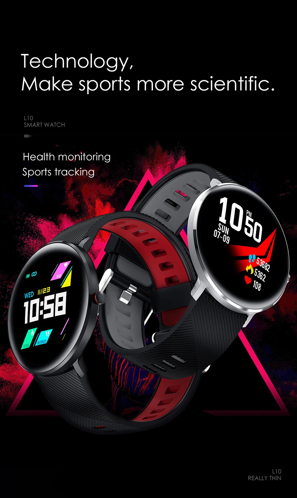 LYKRY L10 Смарт-часы для мужчин и женщин ЭКГ измеритель сердечного ритма Смарт-часы водонепроницаемые Ip68 напоминание о звонке Bluetooth управление музыкой