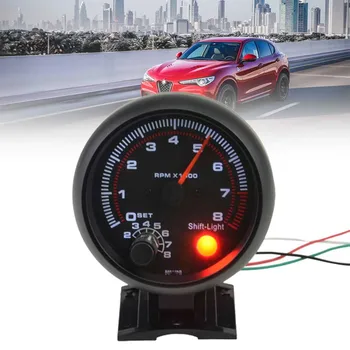 

Vehicle Universal Car Gauge 3.75 Inch 95mm Tachometer LED Car Meter 12V Auto Gauge Red LED RPM Light TAC 0-8000 RPM