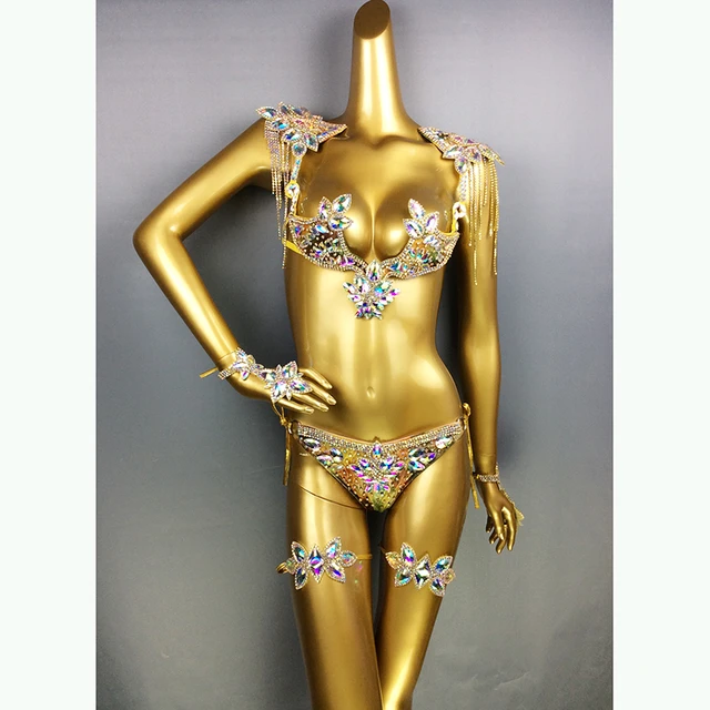 Hand Made Samba Carnival Wire Bra and Panty Hand Beads Passista