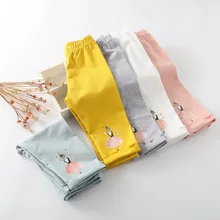 Qingdao/детская одежда для девочек; повседневные брюки-Капри с принтом героев мультфильмов; Детские эластичные хлопковые леггинсы в Корейском стиле с бамбуковым соединением