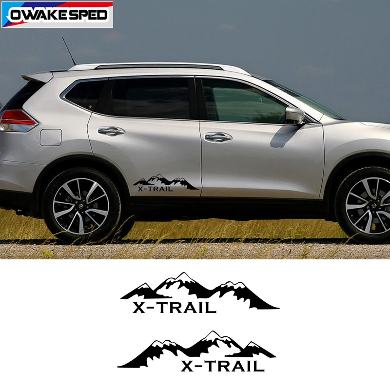 2 шт. для Nissan X-Trail T31 T30 наклейки для украшения боковой двери автомобиля горная графика внедорожные Стильные наклейки