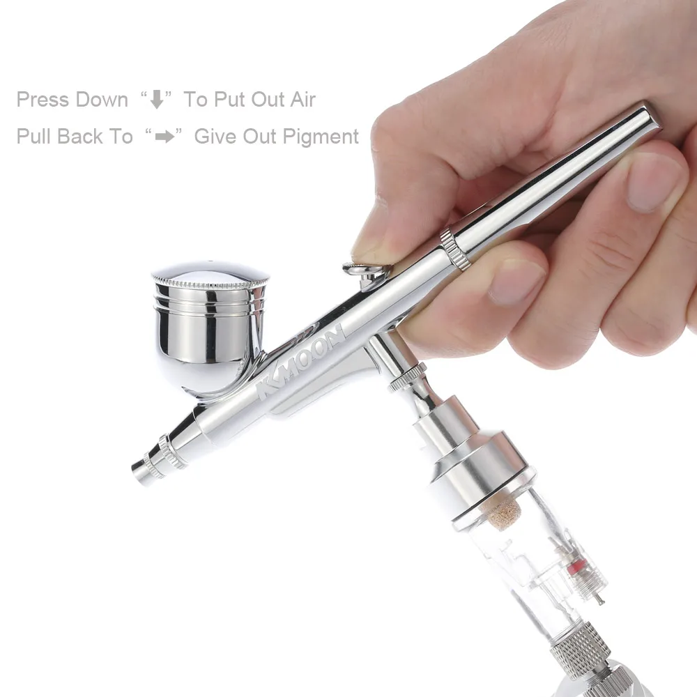 

KKmoon Professional Gravity Feed Dual Action Airbrush Air Compressor for Art Painting Makeup Craft Cake Spray Model Air Brush