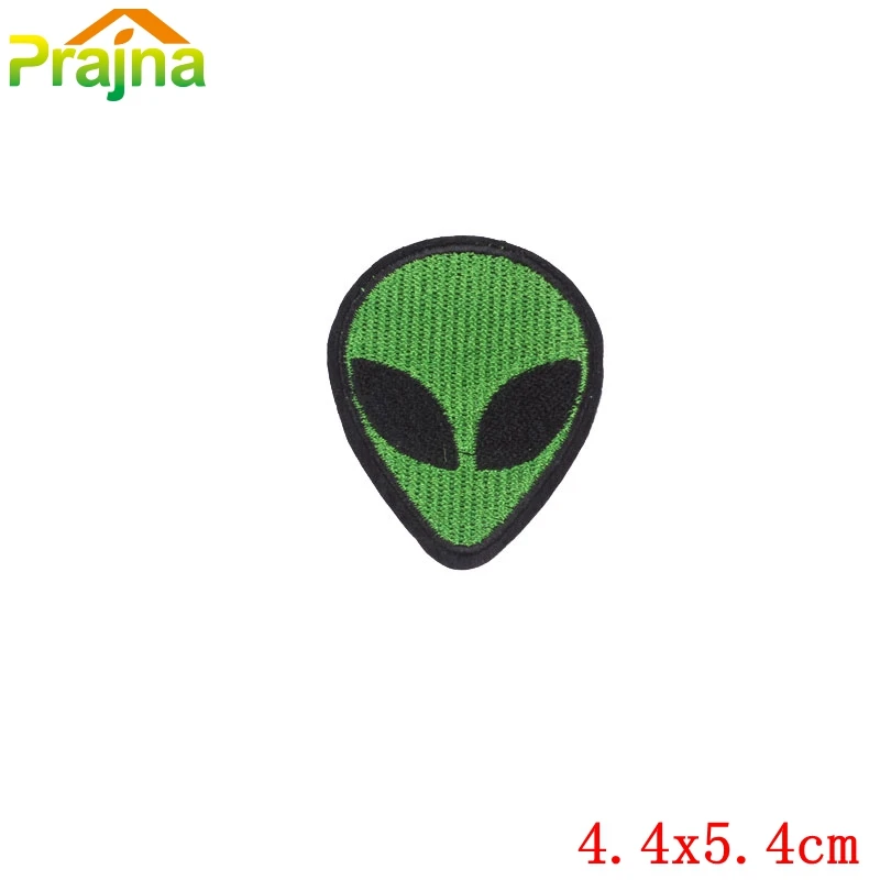 Шоколад Цвет Prajna UFO патч, вышитые патчи для одежды, железные нашивки на одежду в полоску, инопланетяне, радужные нашивки для куртки, одежды, сделай сам - Цвет: Шоколад Цвет