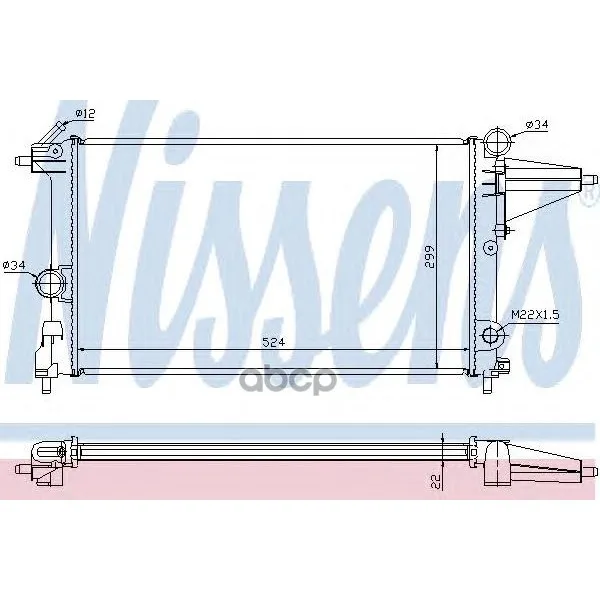 Радиатор Opel Vectra A 1.4/1.6 88-96 Nissens 632231 Nissens арт. 632231