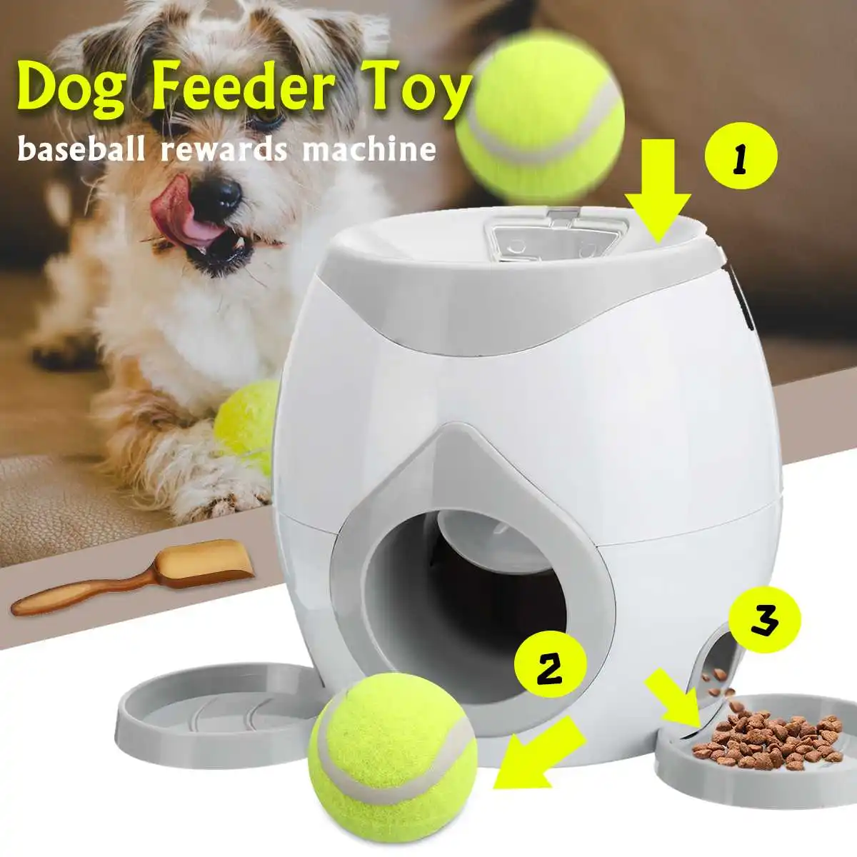 

Pet Ball Launcher Toy Dog Tennis Automatic Food Reward Machine Throwing Interactive Treatment Slow Feeder Toy For Dogs Game Toy