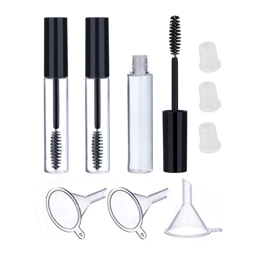 

3pcs 10ml Empty Mascara Tube with Eyelash Wand, Eyelash Cream Container Bottle with Inserts, Funnels for DIY Cosmetics Mascara