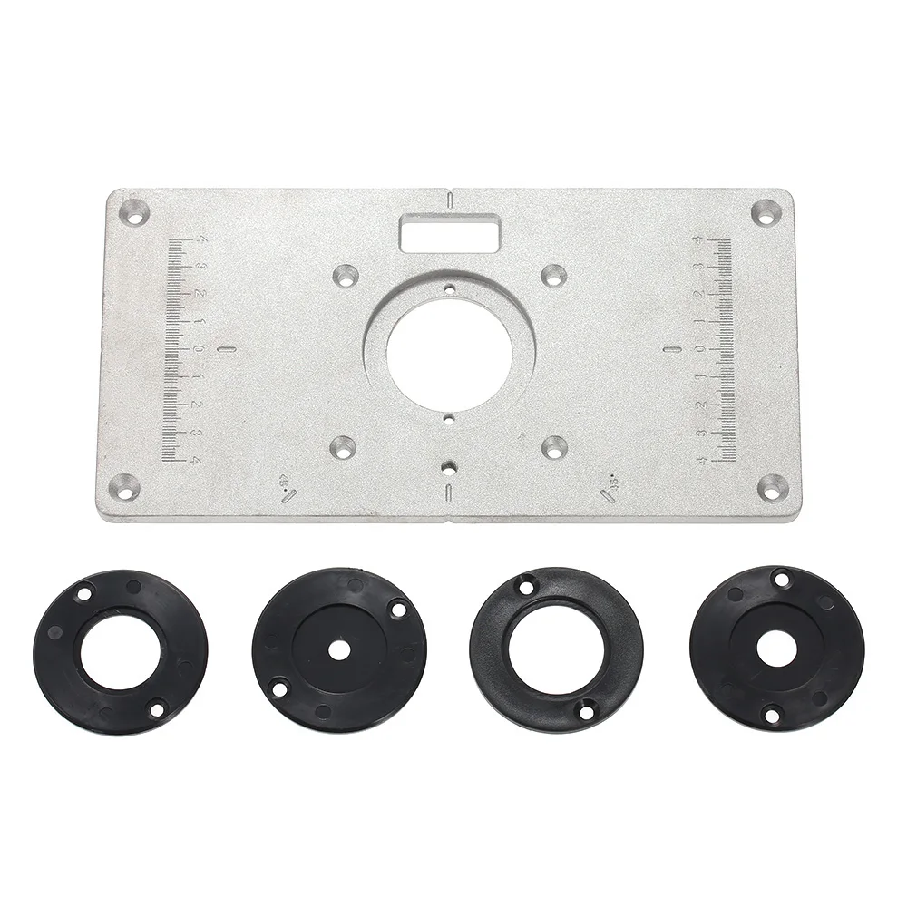 Router Table Insert Plate Woodworking Benches Aluminium Wood Router Trimmer Models Engraving Machine with 4 Rings Tools Router Table Insert Plate Woodworking Benches Aluminium Wood Router Trimmer Models Engraving Machine with 4 Rings Tools
