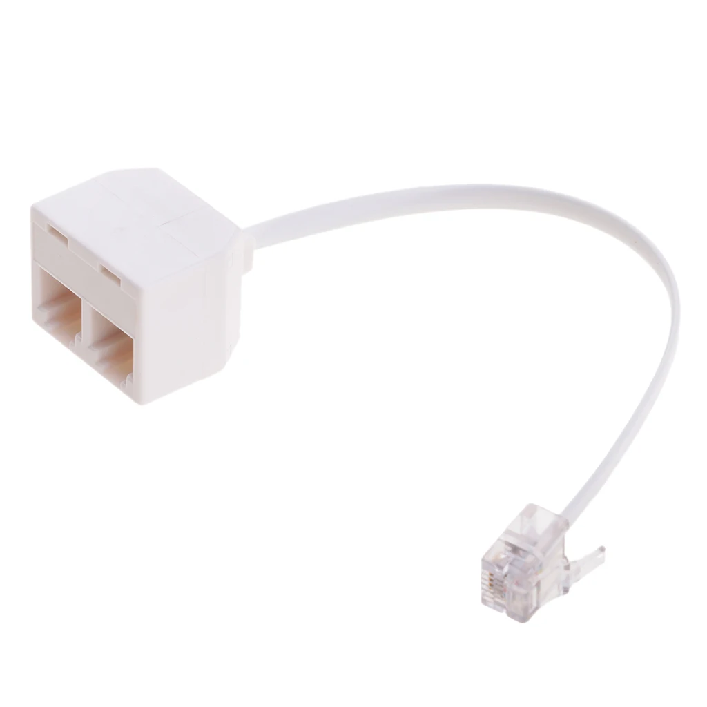 Female RJ11 Socket To Male US Plug Telephone Landline Phone Adapter US To US