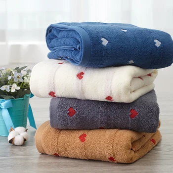 

Korea Cute Heart Adults Cotton Bath Towel Absorbent High Quality Bath Towel Serviette De Plage Korea Home Couple Products MM60YJ