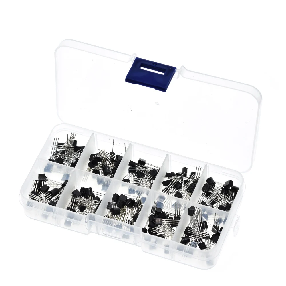 BC337 BC327 2N2222 2N2907 2N3904 2N3906 S8050 S8550 A1015 C1815 Transistor Assortment Kit 10value 200PCS,Transistors Box Pack