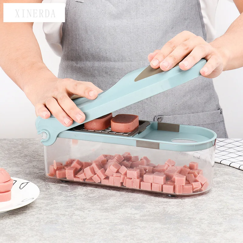 Hand Power Food Chopper, Quick Dice, Onion, Garlic, Fruit, Vegetable Cutter, Potato Slicer
