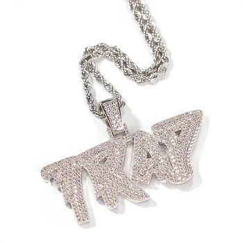 

Hip Hop AAA CZ Stone Paved Bling Iced Out Personality Letter TRAP Pendant Necklace for Men Rapper Jewelry Drop Shipping