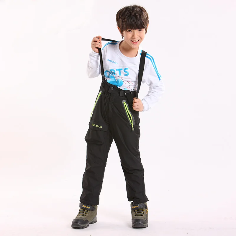 

Childrenswear Primary School STUDENT'S Outdoor Sports Warm Trousers Middle And Large BOY'S Autumn & Winter Suspender Strap Ski P