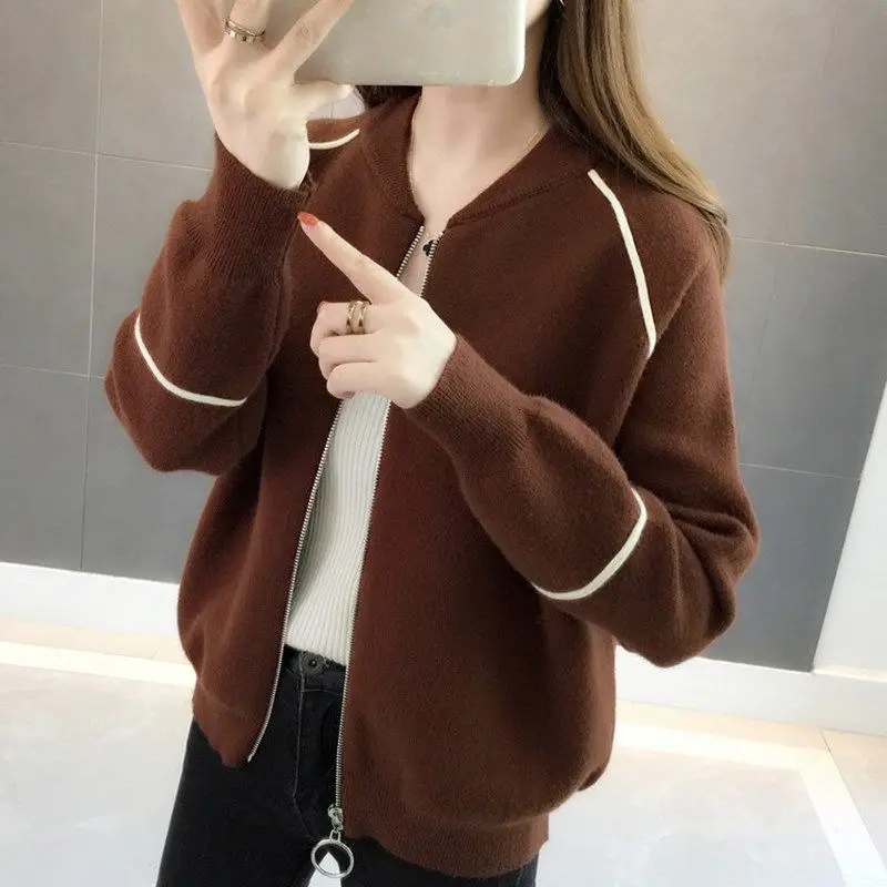 

Sweater Jacket Long-Sleeved Upper Garment Short Thickened Knitting Cardigan