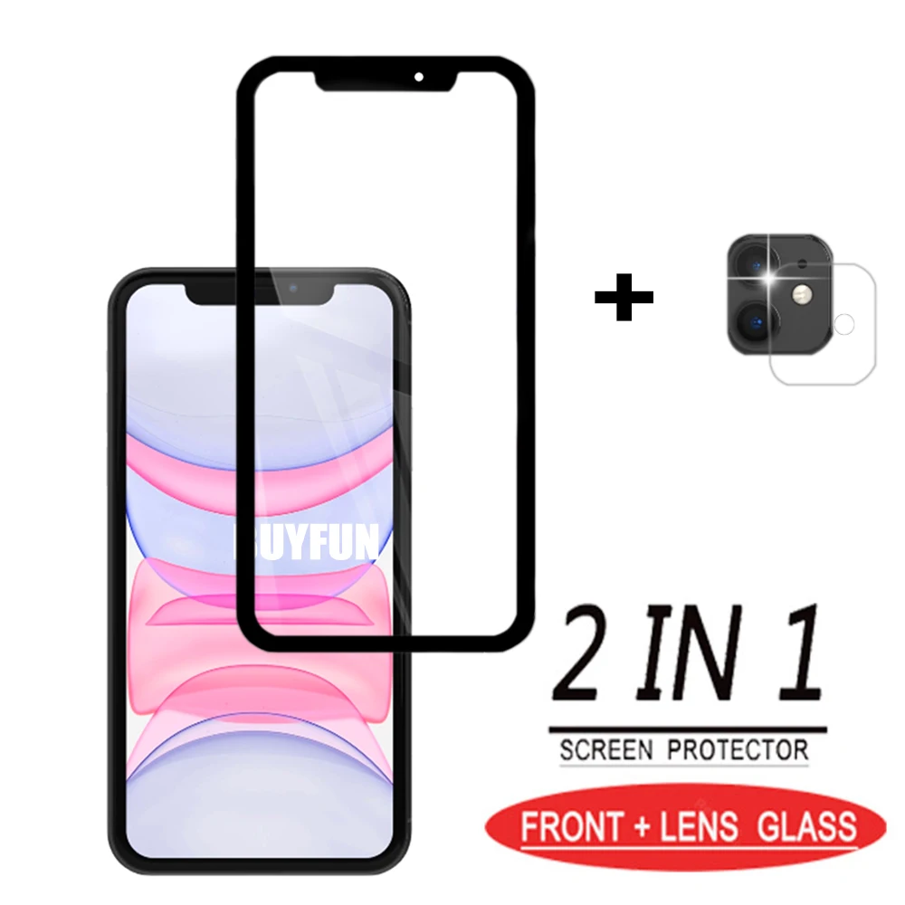 2 в 1 Защитное стекло для экрана iPhone 11 pro Pro Max Se 2020|Защитные стёкла и плёнки| |
