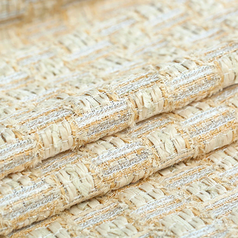 150 см шириной 460 г/м бежевый трикотажный твидовый хлопок акриловая Полиэстровая ткань для осенне-зимнего пальто платье куртка E1106