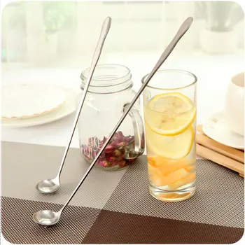 

New Long Handled Stainless Steel Spoon Coffee Ice Cream Dessert Tea Stirring Spoon For Picnic Kitchen Accessories
