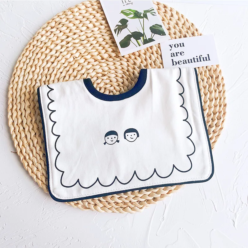 18 INS Korean Autumn New Baby Bib Cotton Baby Saliva Towel  Burp Cloths Round Petal Rice Feeding Pocket 0-2 Years Old (5)