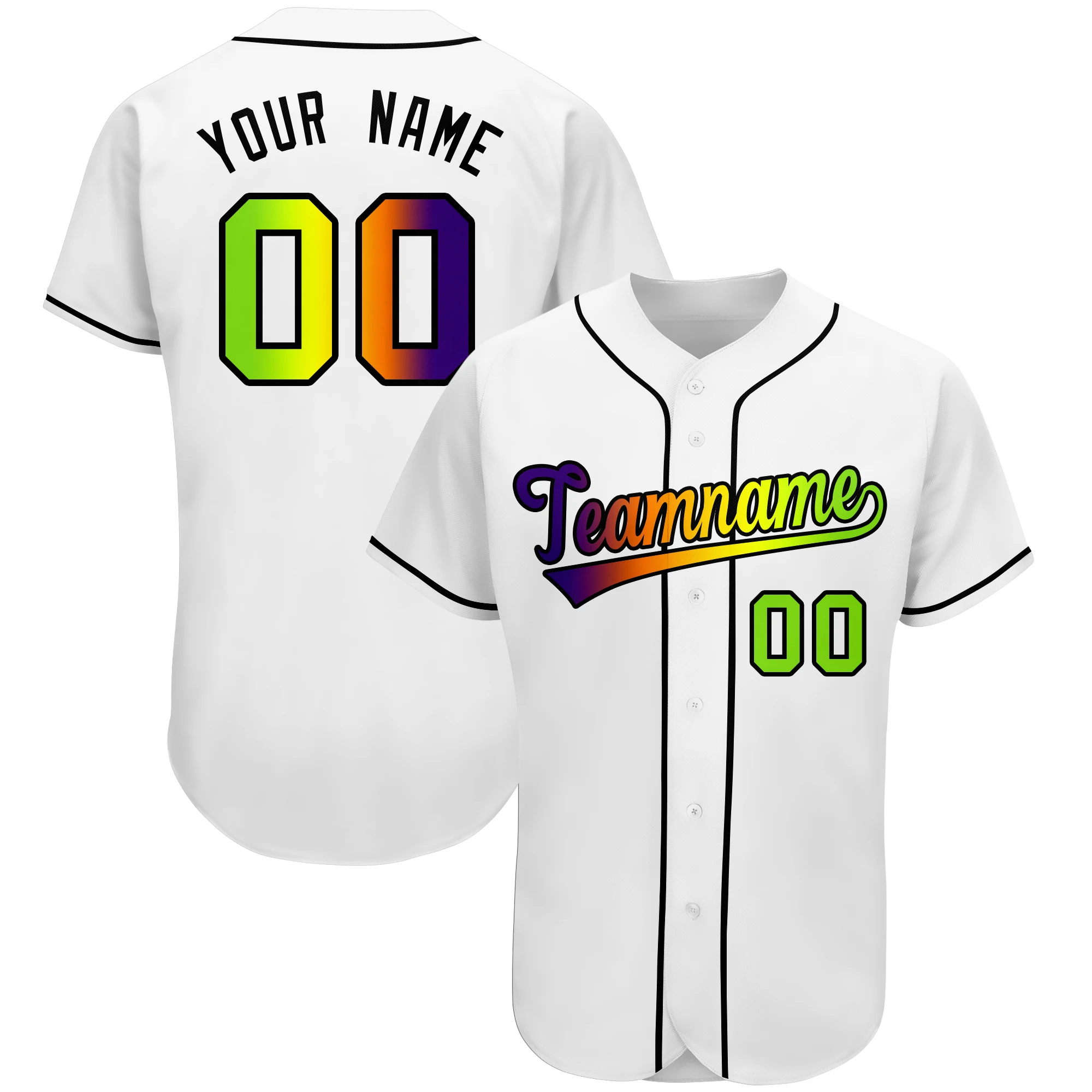 Baseball Jersey Sublimation Printed Team Name Number Baseball Shirt Creativity Gradient Softball Training Shirt Men/Youth