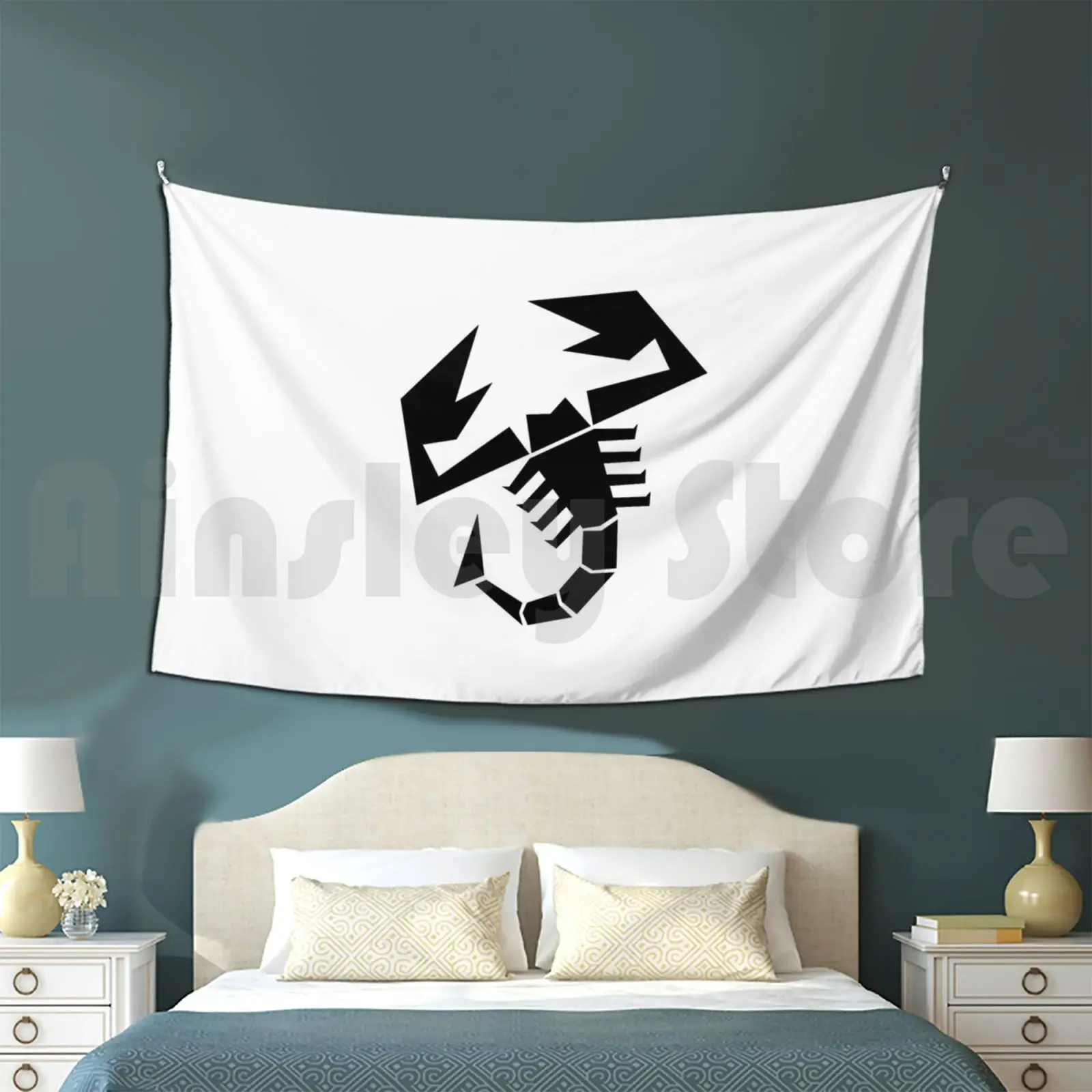 Black Scorpion Tapestry Living Room Bedroom Abarth North West Abarth Scorpion Italian Nwa