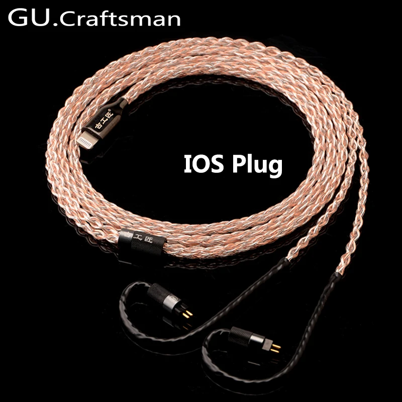 GUCraftsman 5n OFC медь 0,78 мм 2Pin TFZ ZS KXXS LCDi4 оригинальная JH11/JH3X pro ve6 XControl a12t/u12 кабель для наушников
