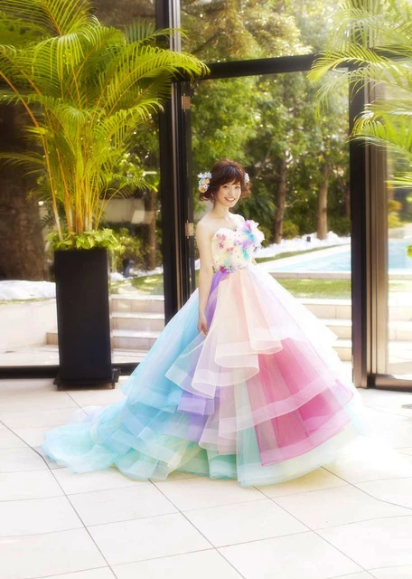 New Arrival Rainbow Tulle Party Dresses Ball Gown Handmade 3D Florals Prom  Gowns Women Colorful Tulle Formal Occasion Dresses - AliExpress