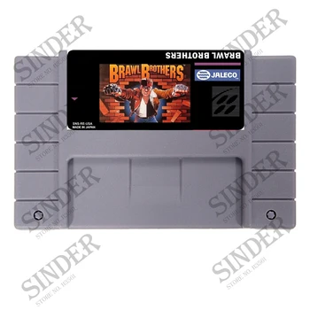 

Brawl Brothers Good Quliaty Label 16 Bit Big Gray Game Card for NTSC Game Players