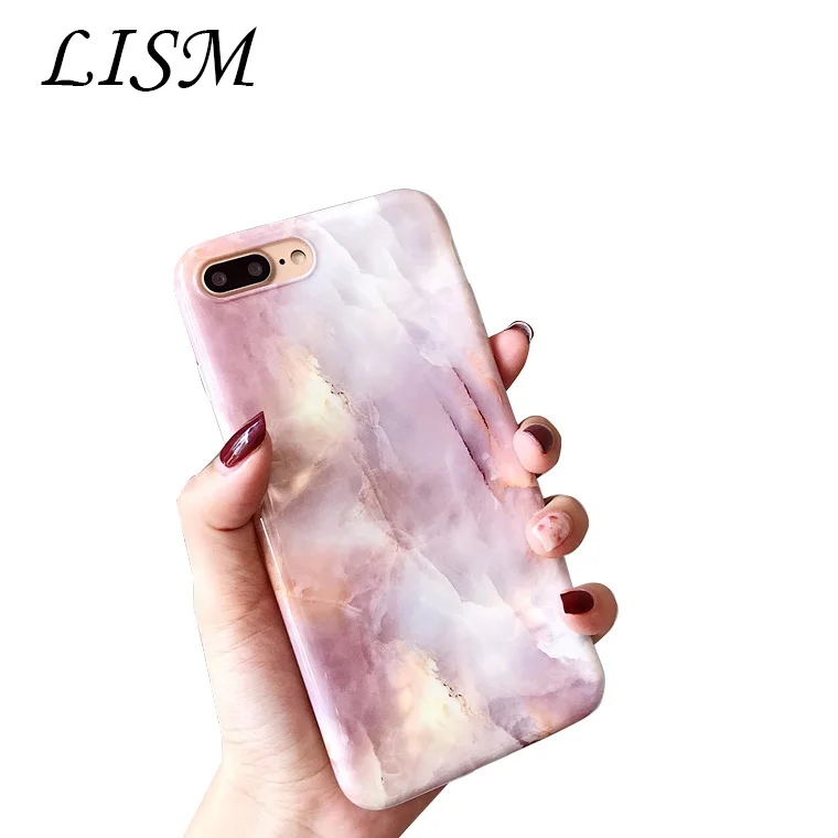 

For the old marble pattern Apple X mobile phone case iPhone7/8Plus soft shell 6s all-inclusive female models