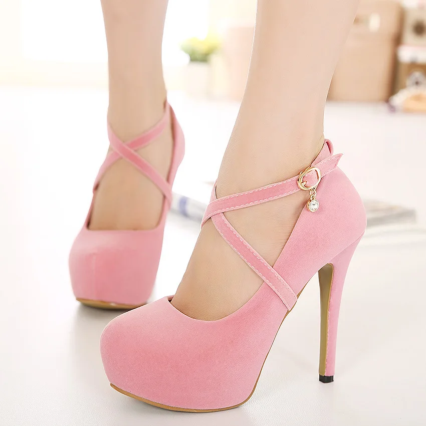 

Photo Shoot 2015 Summer New Style Western Style Thin Heeled High Heel Shoes Buckle Waterproof Platform WOMEN'S Shoes 008-13