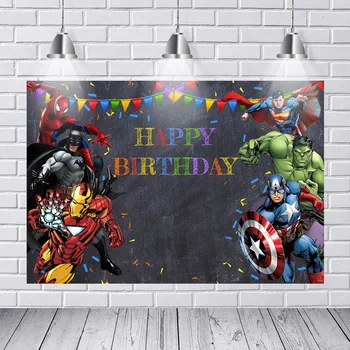 

Comics Superhero Avengers Spiderman Photography Backdrop Children Birthday Photo Backdrop Prop Studio Backdrop Poster