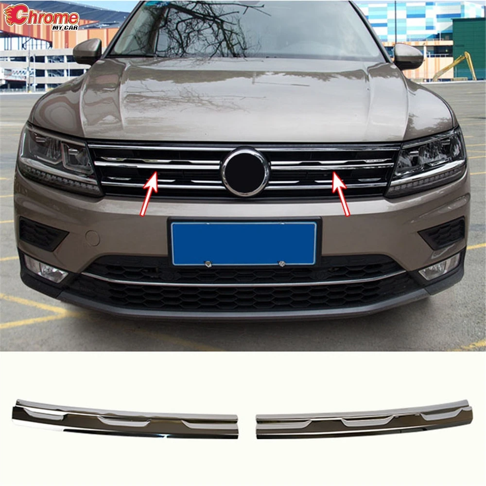 Для Volkswagen VW Tiguan MK2 2016 2017 2018 2019 хромированный передний сетчатый гриль решетка
