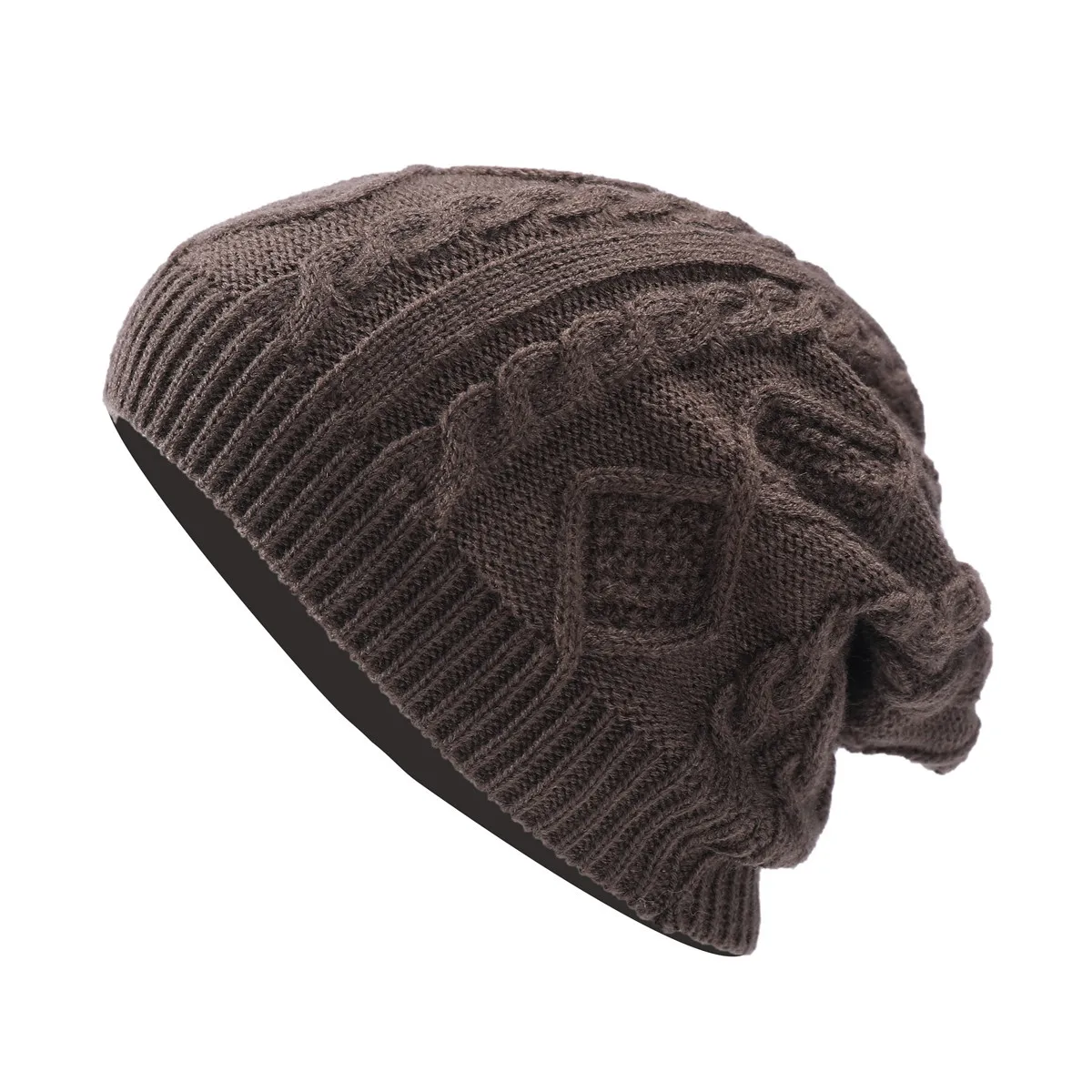 New Cool Women Warm Soft Beanies Hat Cap Lady Apring Autumn Winter Solid Geometric Knitted Casual Bone Cap Hat For Women 3