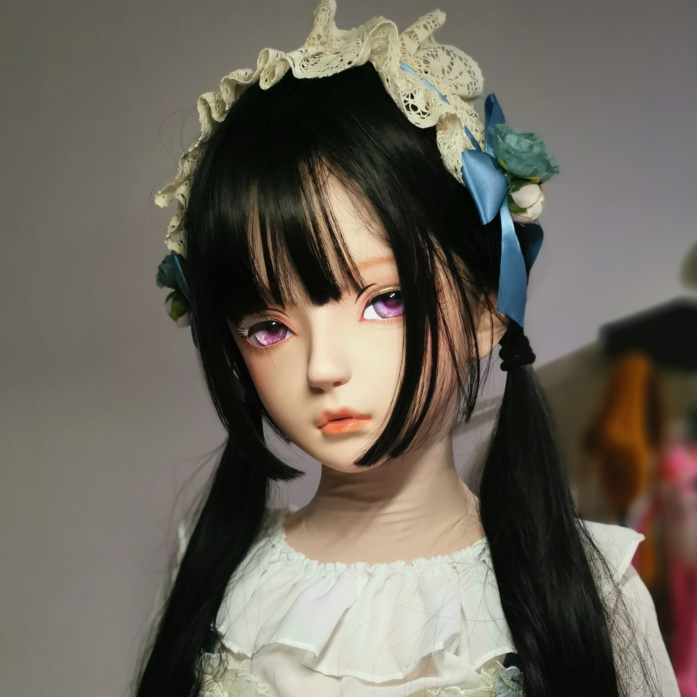 Dollkii 02) Женская Девушка кремнезема Косплей BJD переодевание кигуруми Голова маска Аниме ролевые игры вечерние Трансвестит кукольная маска